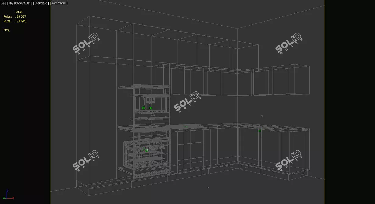 Compact Corner Kitchen 3D model image 2