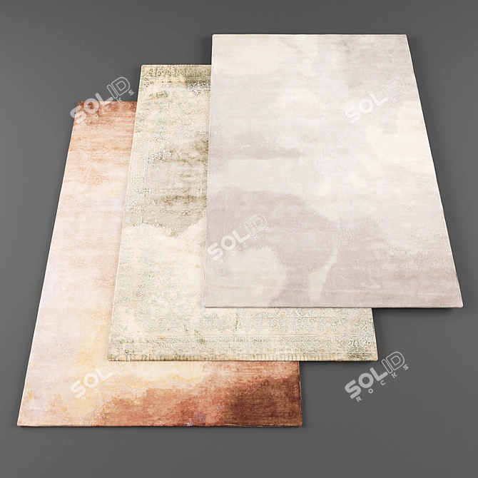 Modern High-Resolution Rugs (4-Pack) 3D model image 1