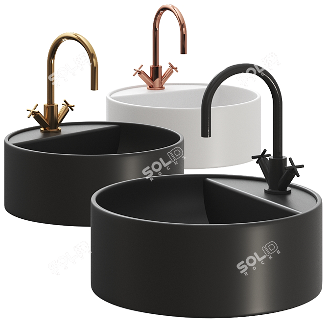 Slim Countertop Washbasin: Stylish & Space-saving 3D model image 1