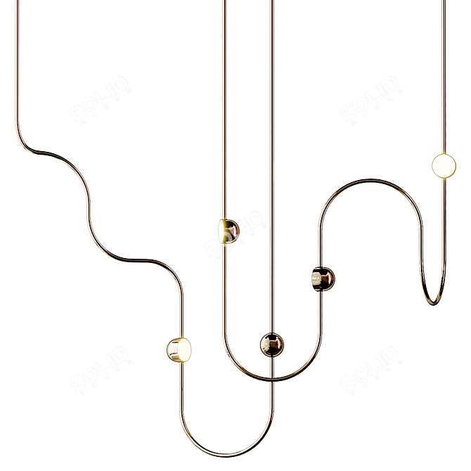 Curved Elegance: DIA CURVED 3 Pendant 3D model image 1