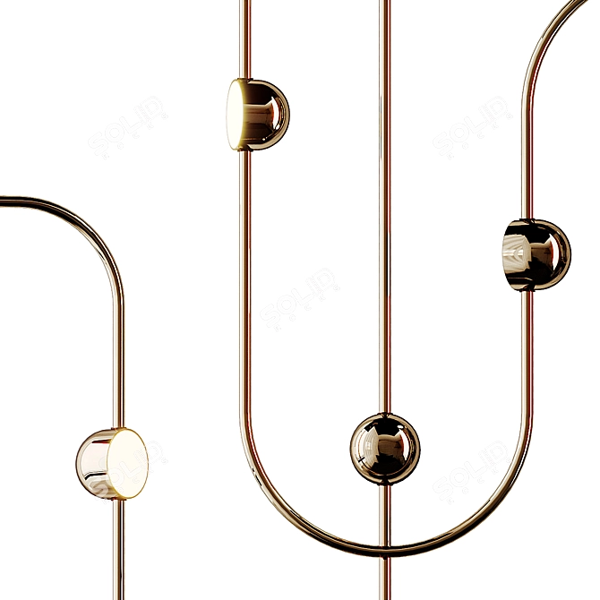 Curved Elegance: DIA CURVED 3 Pendant 3D model image 2