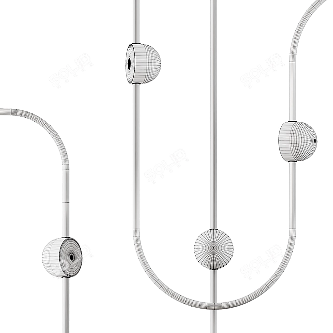 Curved Elegance: DIA CURVED 3 Pendant 3D model image 3