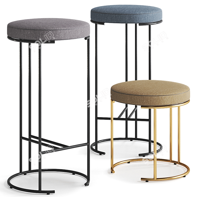 NINA High Stool - Modern Elegance for Your Space 3D model image 1