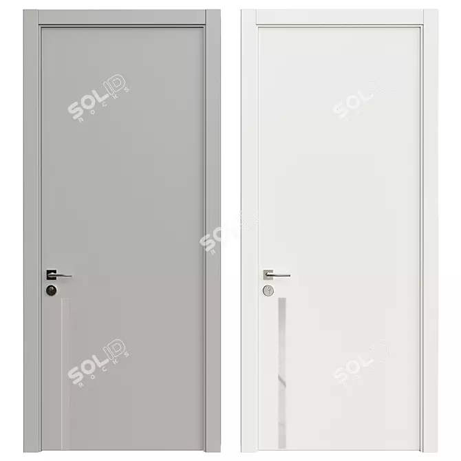 Modern Vray-Rendered Interior Door 3D model image 1