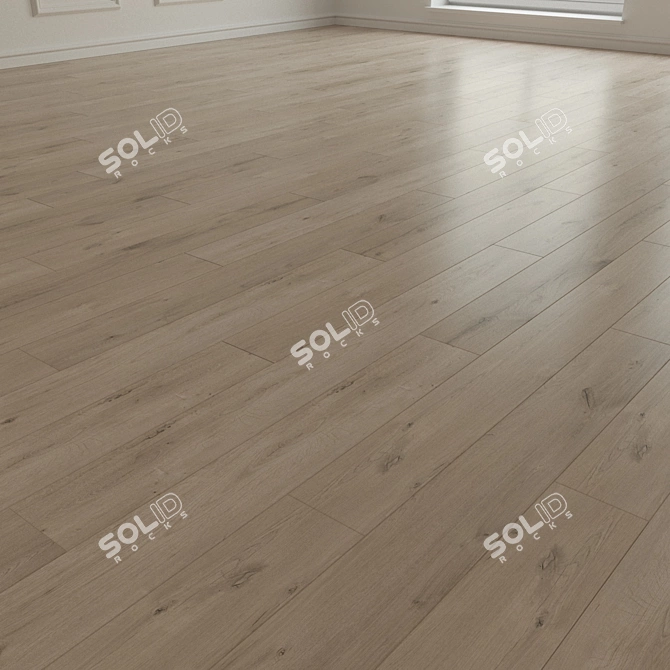 Premium Oak Laminate Flooring 3D model image 2