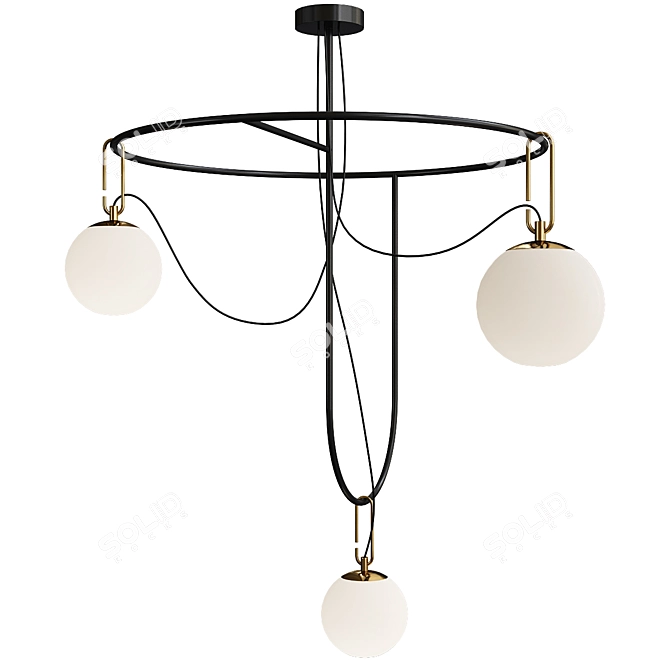 Modern NH S4 Circular Chandelier 3D model image 1