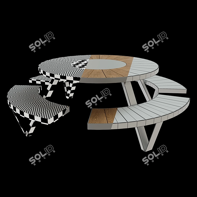 Title: PANTAGRUEL Bench - Modern and Stylish Outdoor Seating 3D model image 2