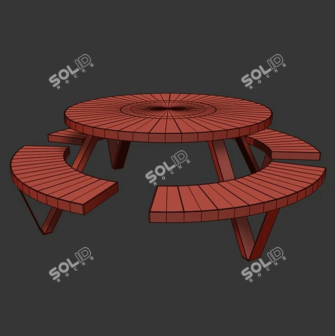 Title: PANTAGRUEL Bench - Modern and Stylish Outdoor Seating 3D model image 3