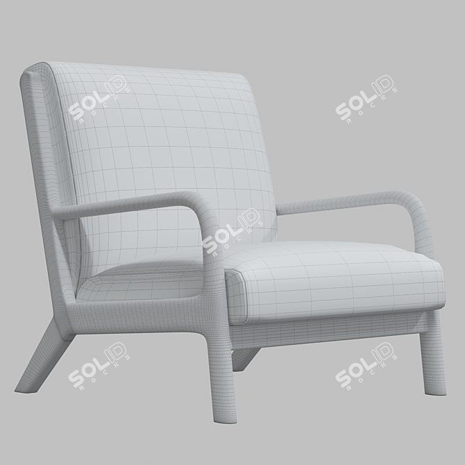 Elegant Ronaldo Armchair 3D model image 4