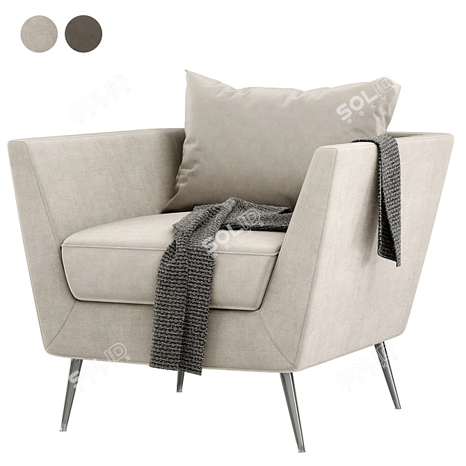 Ultra-Comfort MYNTA Armchair: Style meets Function 3D model image 2
