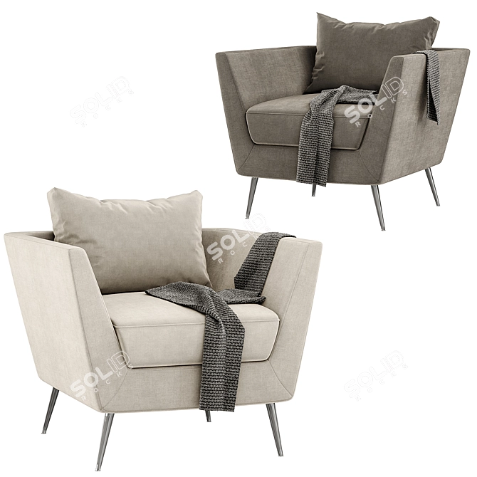 Ultra-Comfort MYNTA Armchair: Style meets Function 3D model image 3