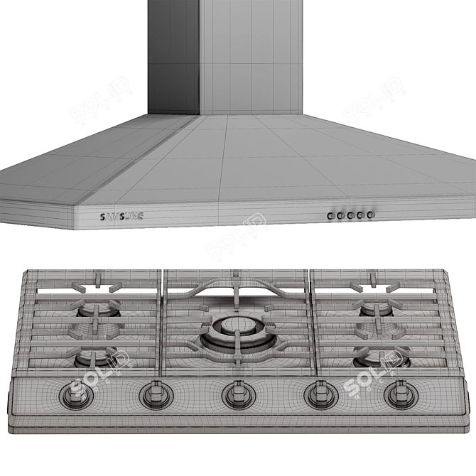 SAMSUNG Home Appliance Set: Stylish and Functional 3D model image 6