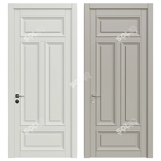 Vray Rendered Interior Door 3D model image 1