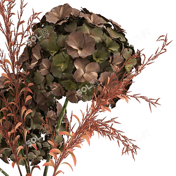 Autumnal Decor Bouquet 3D model image 2