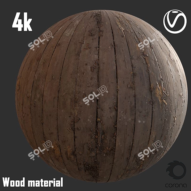 Vintage Weathered Wood 3D model image 1