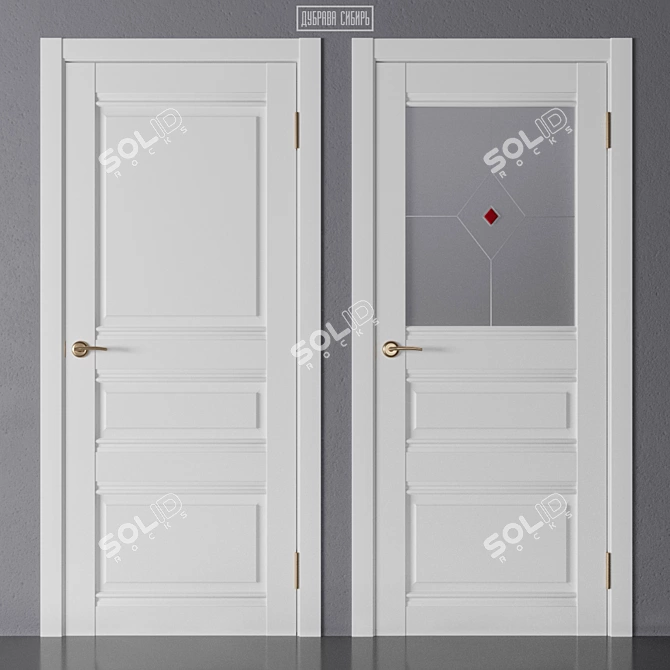 Dubrava Siberia Geometry (OM) - Stylish 3D Door Models 3D model image 2