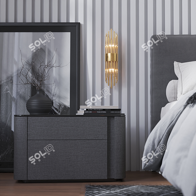 Contemporary BACAEN Wall Lamp 3D model image 2