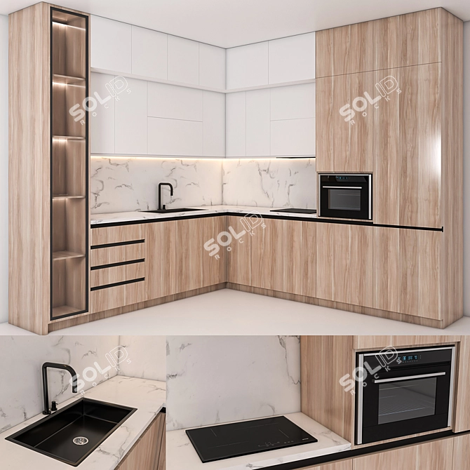 Sleek Kitchen Design Set 3D model image 2