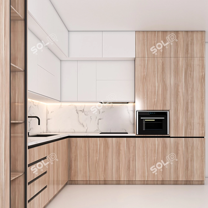 Sleek Kitchen Design Set 3D model image 4