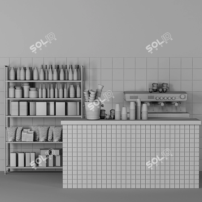 Minimalist Cafe: Coffee Maker, Breakfast, Spices 3D model image 2