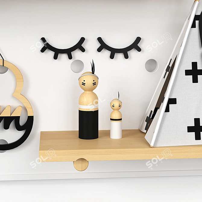 Native-themed Child Room Set 3D model image 2