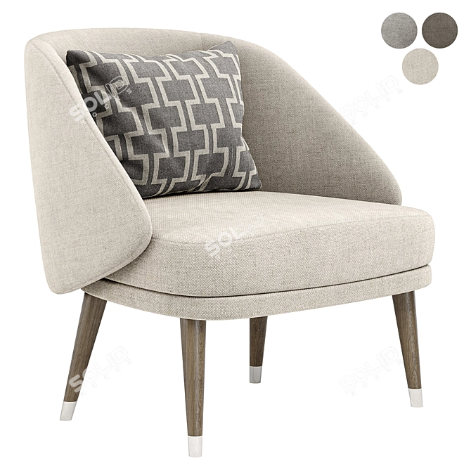 Tirolo Meg Armchair: Stylish Comfort 3D model image 3