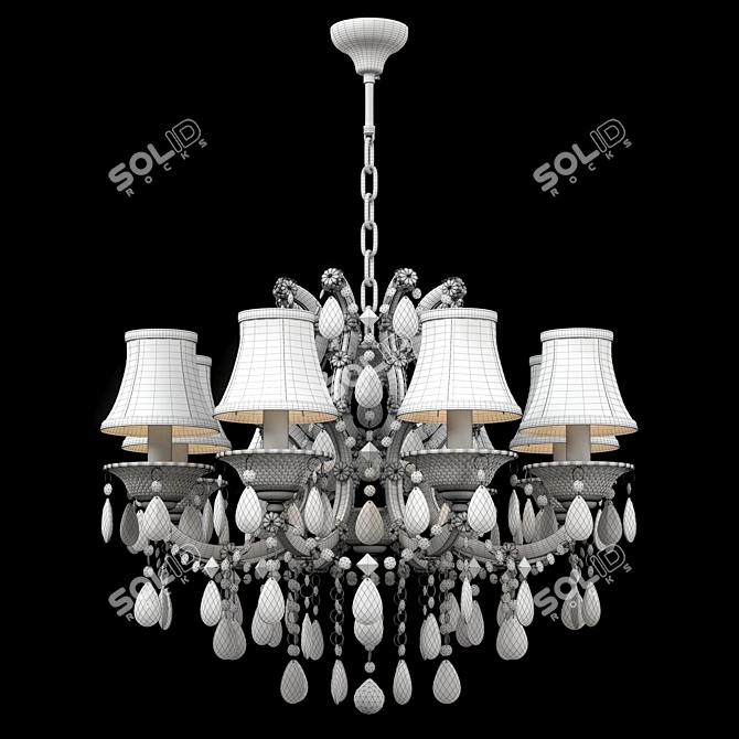 Princia White Crystal Pendant 3D model image 2