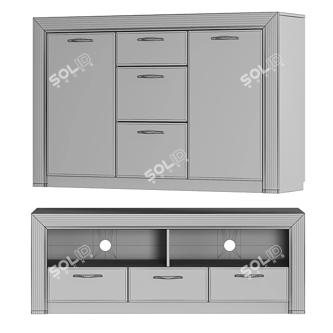 Olivia Hoff Chest of Drawers & TV Stand 3D model image 5