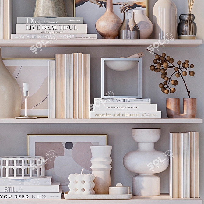 Stylish Decorative Shelves 3D model image 3