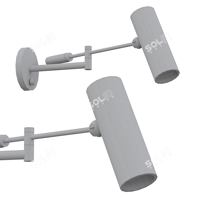 Elegant Cylinder Swing Arm Sconce 3D model image 2