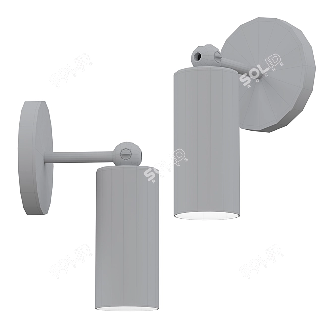 Modern Cylinder Sconce Light 3D model image 2