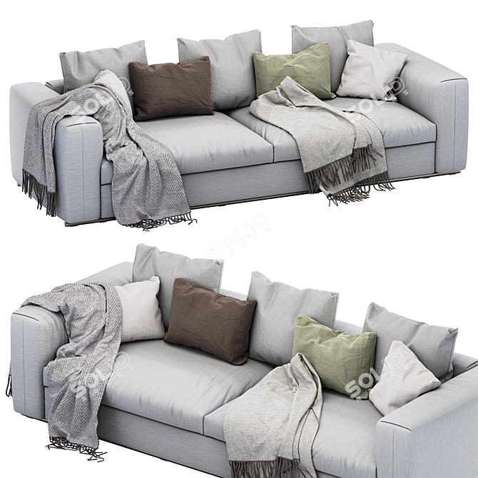 Flexform Asolo 270XB: Stylish Corner Sofa 3D model image 2