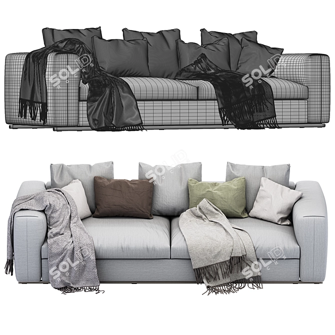 Flexform Asolo 270XB: Stylish Corner Sofa 3D model image 4