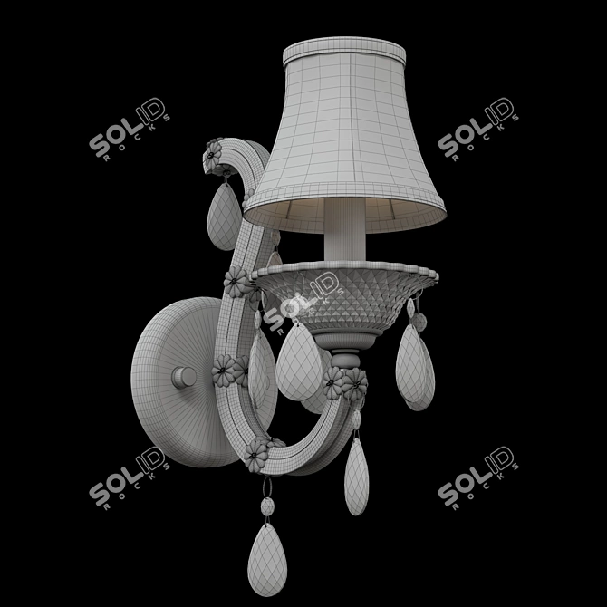 Elegant Crystal Waterfall Lamp 3D model image 2