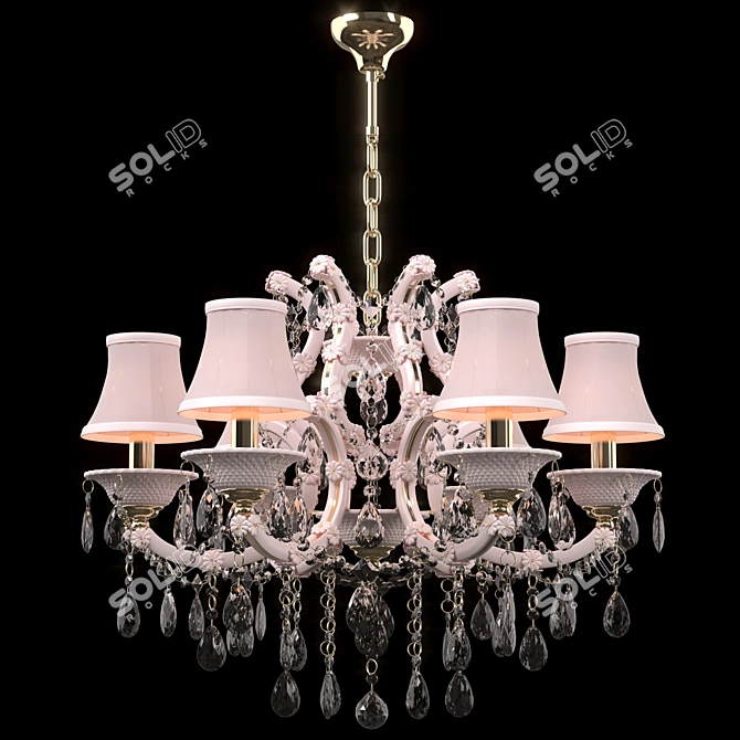 Elegant PRINCIA Pink Crystal Lamp 3D model image 1