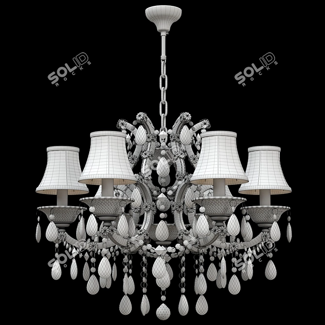 Elegant PRINCIA Pink Crystal Lamp 3D model image 2