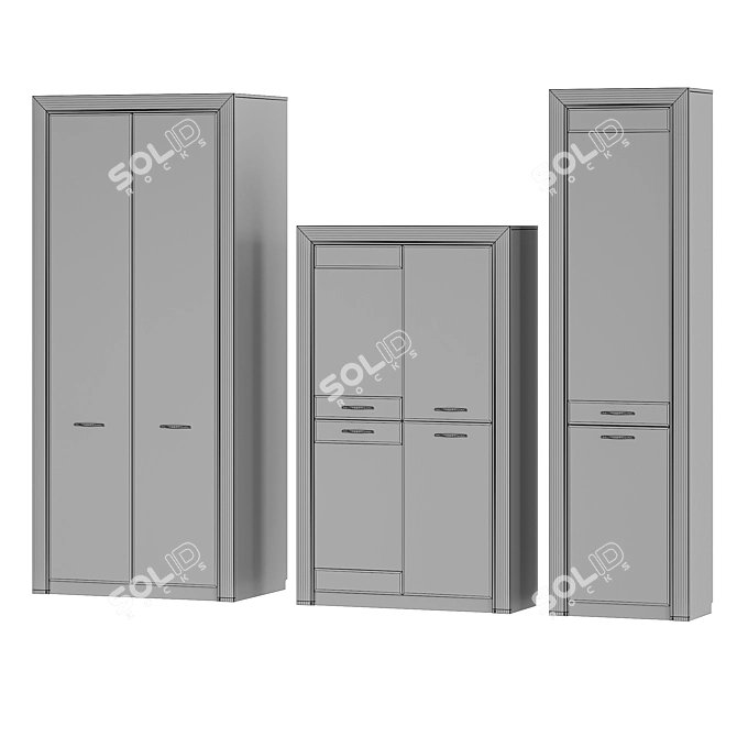 Modern Olivia Display & Cabinet Combo 3D model image 3