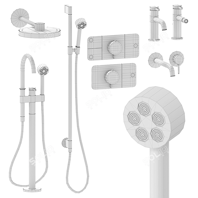 Axor One Collection: Premium Bathroom Set 3D model image 4