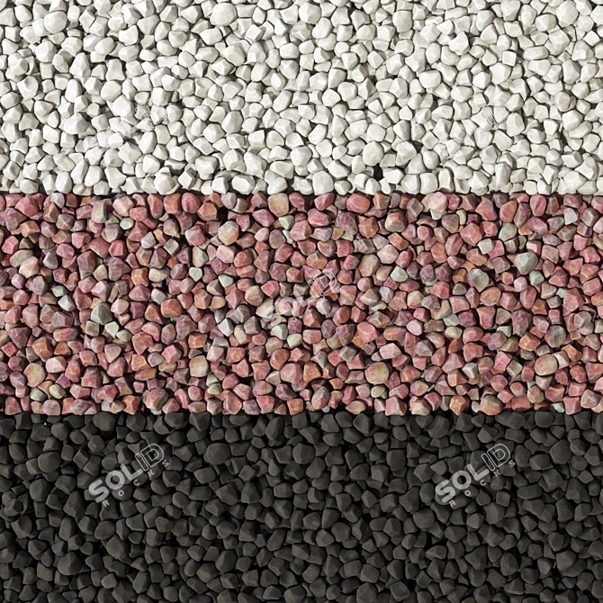 Smooth Gravel Splinter Textured 3D Model 3D model image 2