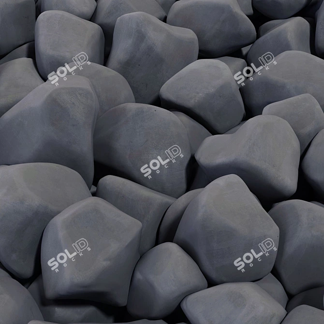 Smooth Gravel Splinter Textured 3D Model 3D model image 4