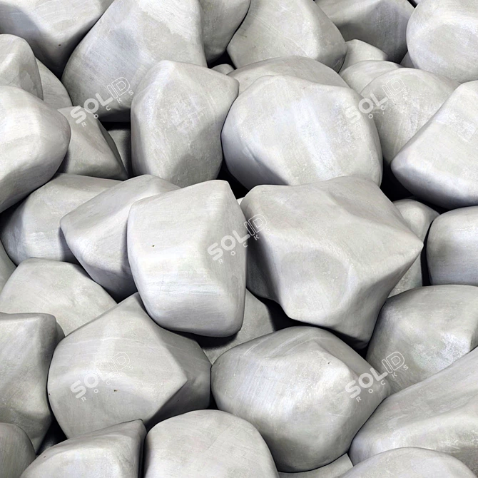 Smooth Gravel Splinter Textured 3D Model 3D model image 5