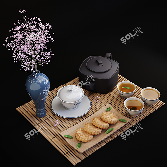 Elegant Decor Set 03 3D model image 2