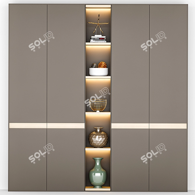 Spacious 3m Wardrobe Furniture 3D model image 3