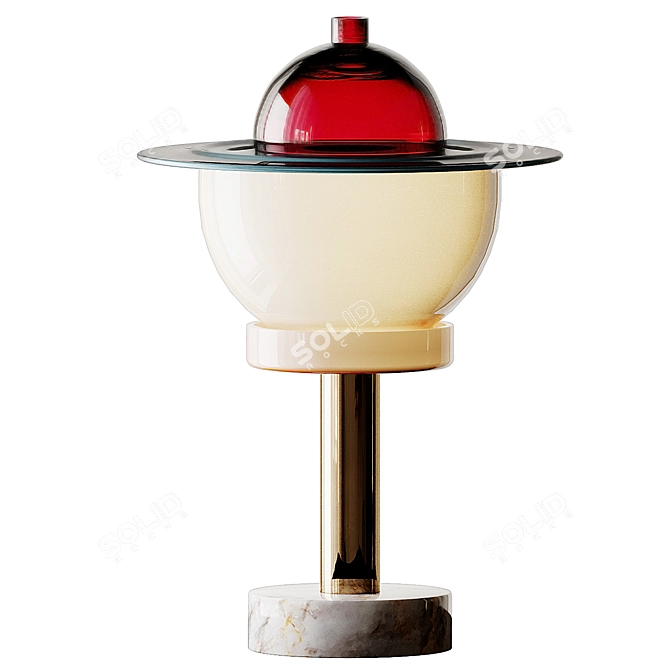 Elegant Glass Table Lamp: NOPURAM 3D model image 1