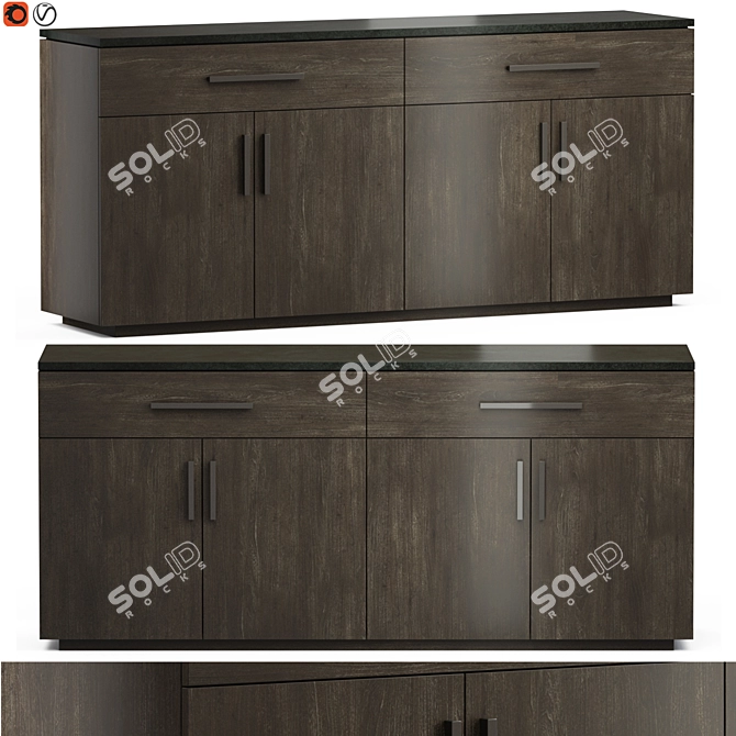 Aventura Hooker: Stylish & Spacious 78" Poly Console 3D model image 1