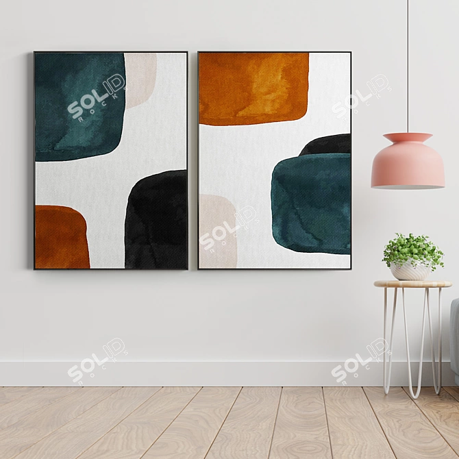 Title: Minimal Abstract Photo Frame Set 3D model image 3