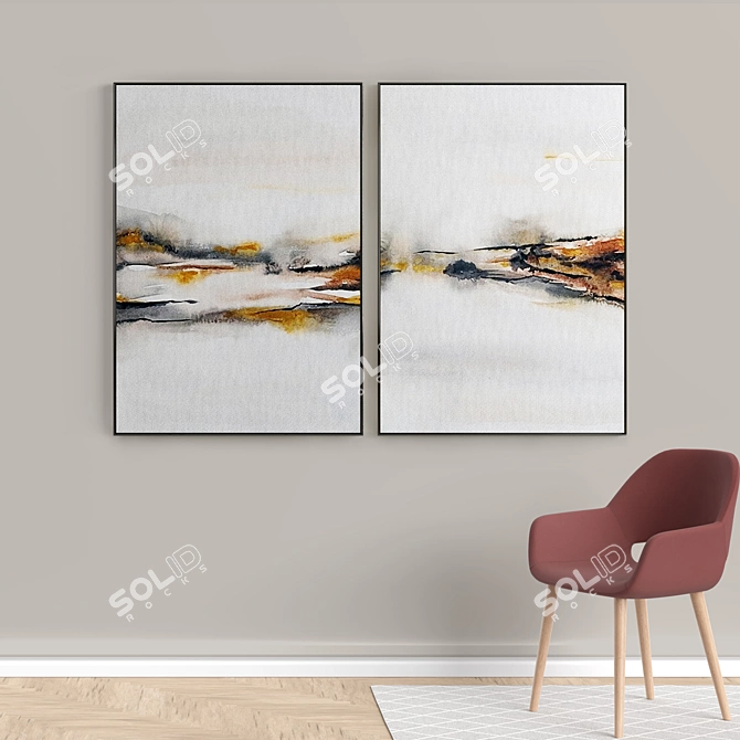 Modern Abstract Frame Set 3D model image 5