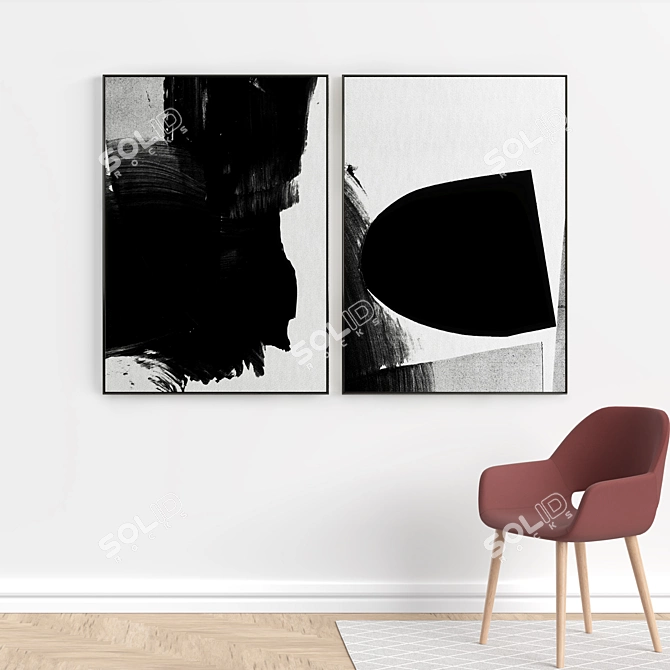 Minimal Abstract Photo Frames Set 3D model image 5