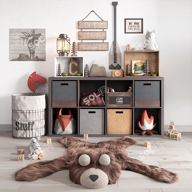 Kids' Room Decor Set 3D model image 1