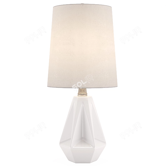 Elegant White Prism Accent Lamps 3D model image 1
